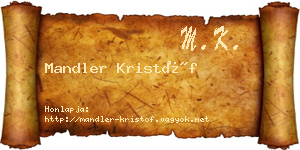 Mandler Kristóf névjegykártya